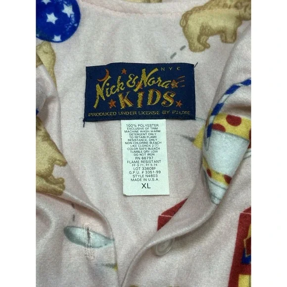 Vintage Nick and Nora Kids Barnum's Animal Crackers Pajama Top Size XL Oversized